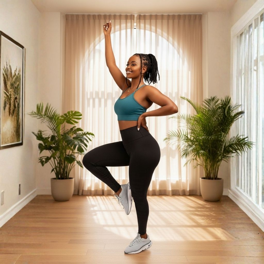 Woman strength training with confidence